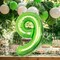 Helium Number Balloons 0-9 Lime Giant Digital 9th Foil(Lime Green)